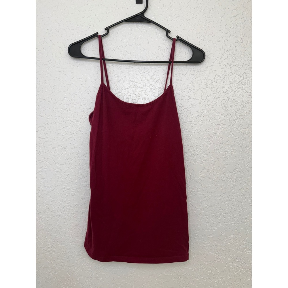 No Boundaries Spaghetti Strap Tank Top Burgundy Red Cotton Blend‎ Women's XL
